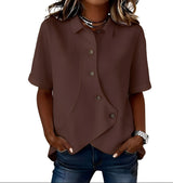 Blouse femme | Blouse asymétrique à détail boutonné