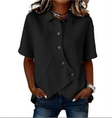 Blouse femme | Blouse asymétrique à détail boutonné