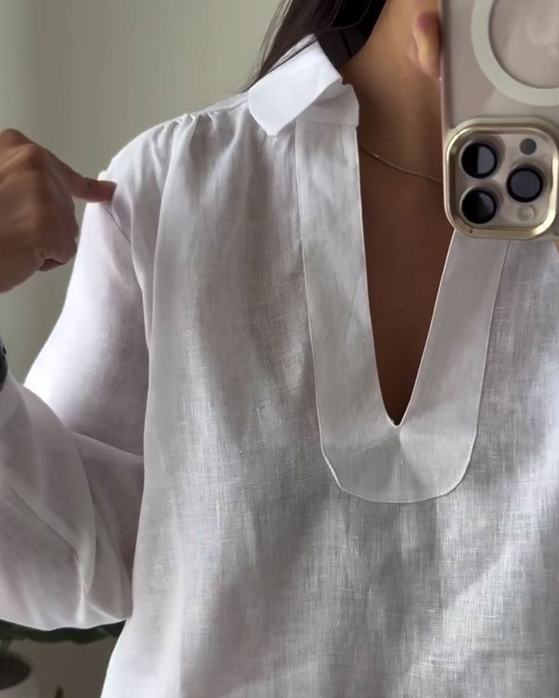 Blouse femme | Blouse décontractée à col V