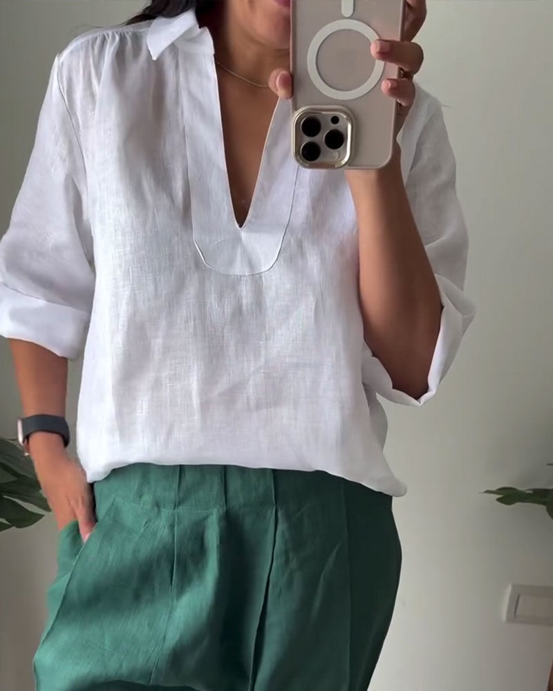 Blouse femme | Blouse décontractée à col V