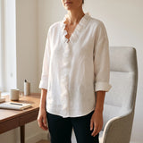 Blouse femme | Blouse élégante à col volanté