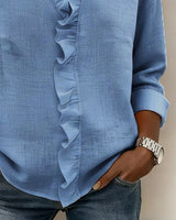 Blouse femme | Blouse élégante à col volanté