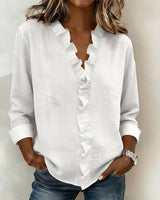 Blouse femme | Blouse élégante à col volanté