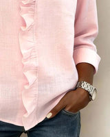 Blouse femme | Blouse élégante à col volanté