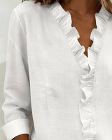 Blouse femme | Blouse élégante à col volanté