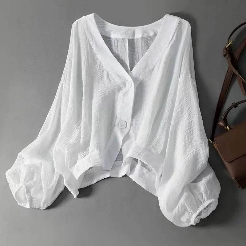 Blouse femme | Blouse légère à manches ballon