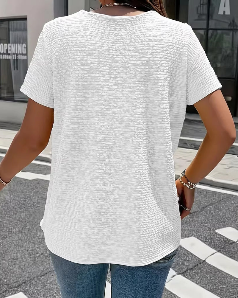 Blouse femme | Top texturé avec détail boutons