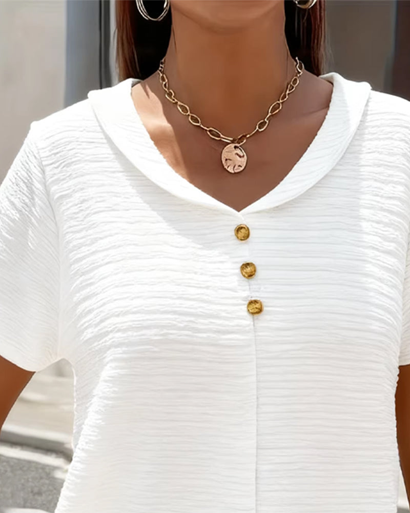 Blouse femme | Top texturé avec détail boutons