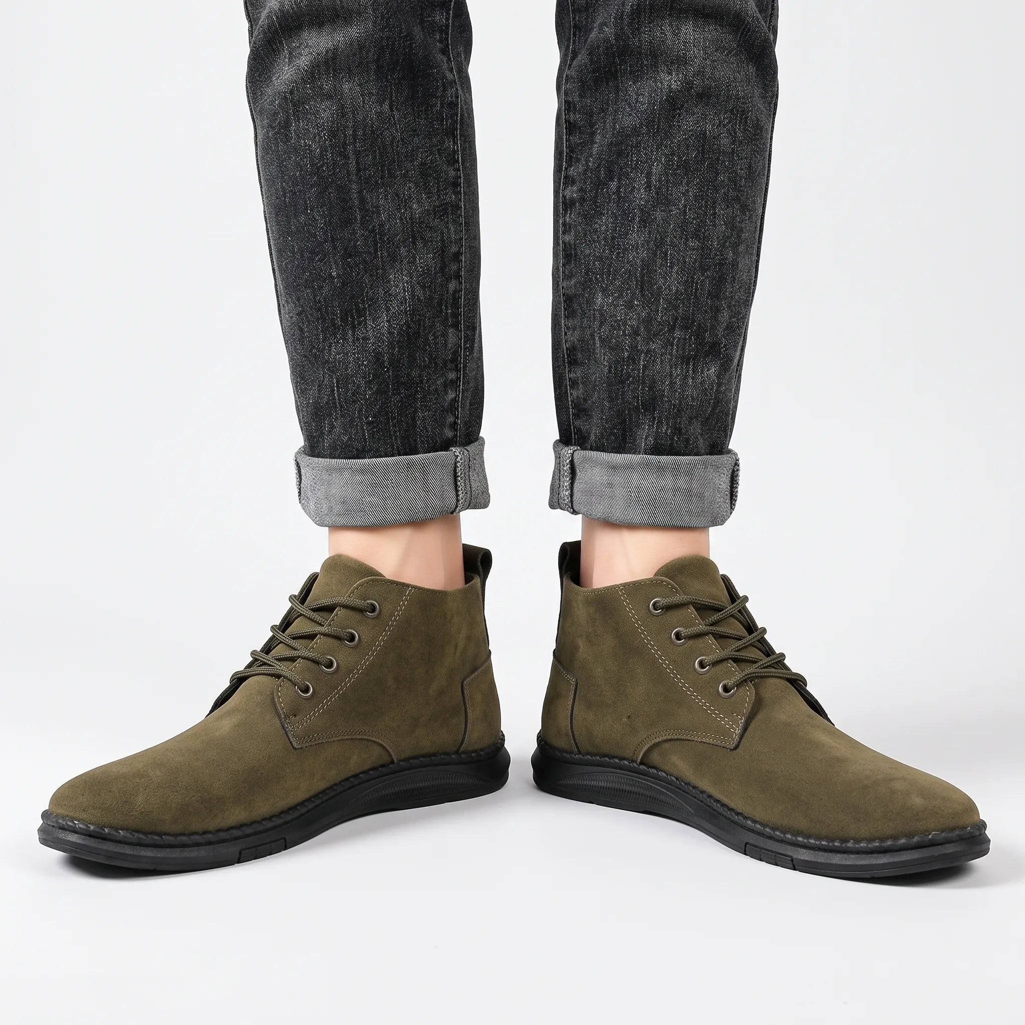 Bottines mi-hautes à lacets pour homme | Sorties quotidiennes