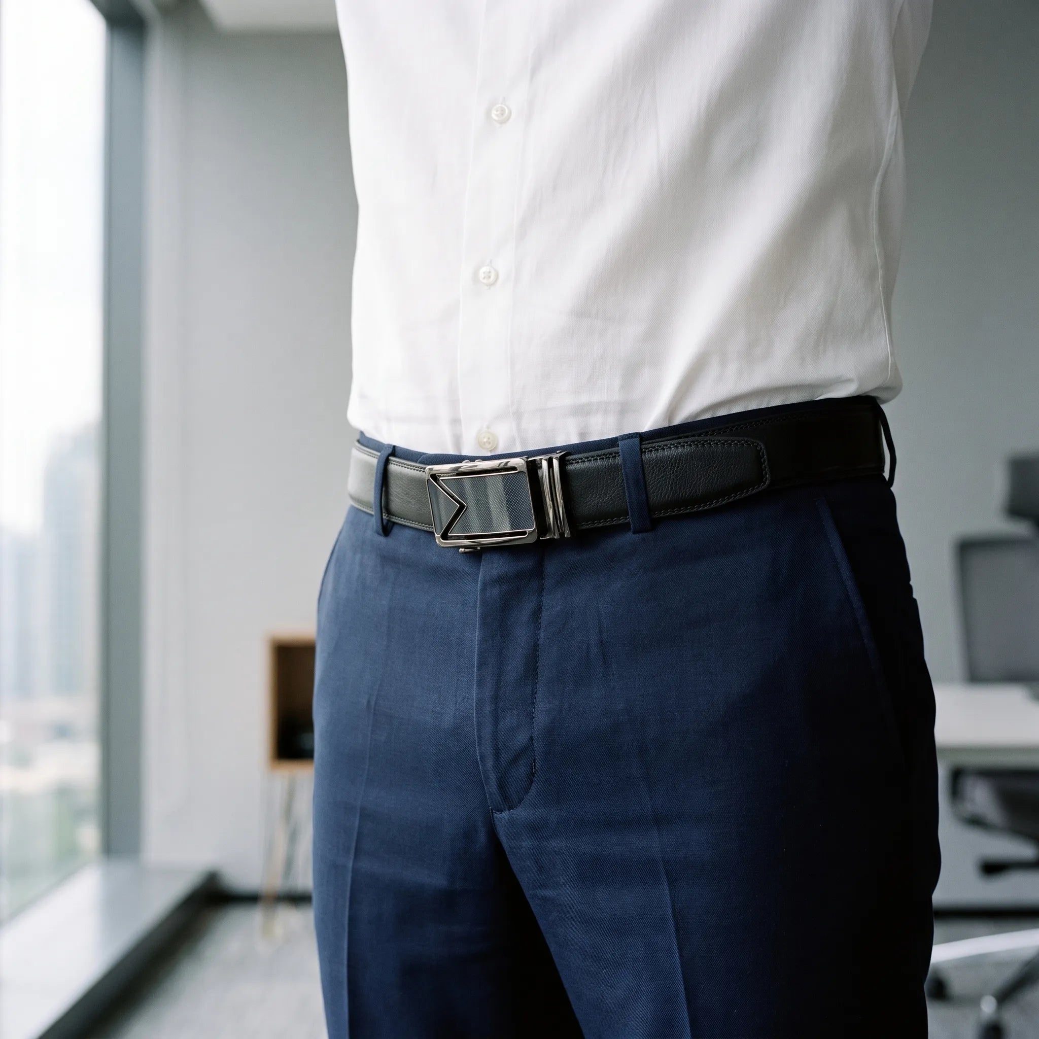 Ceinture homme à boucle automatique | Ajustement sur mesure