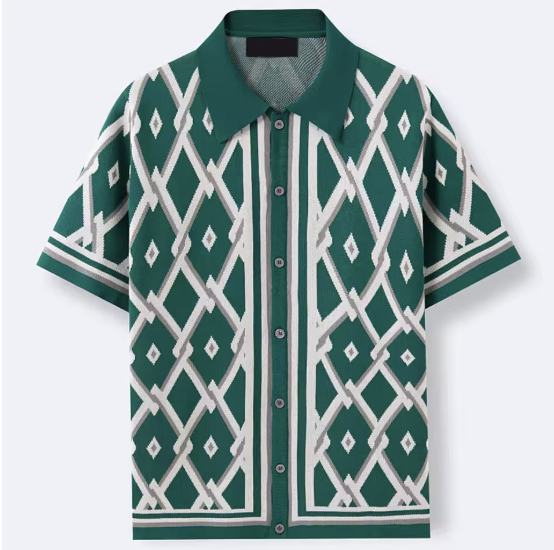 Chemise à manches courtes motif géométrique | Sorties estivales