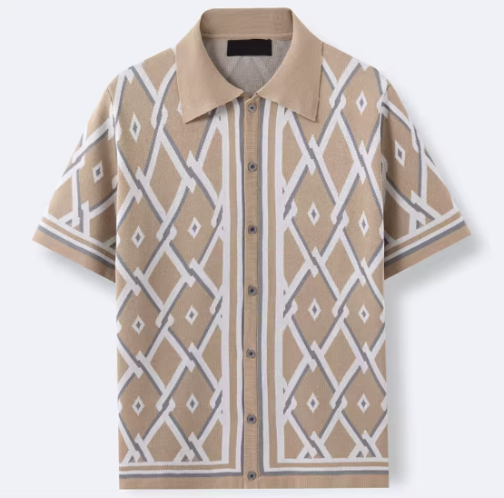 Chemise à manches courtes motif géométrique | Sorties estivales