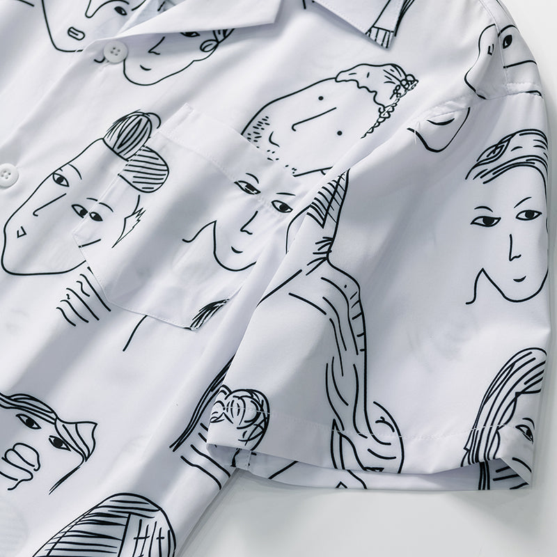 Chemise homme | Chemise d'été à imprimé artistique
