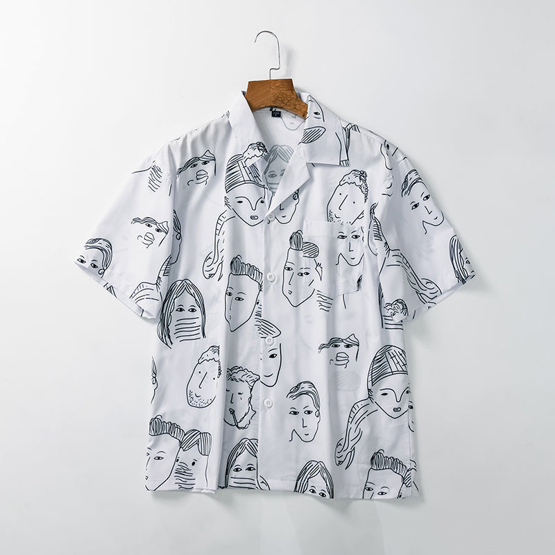 Chemise homme | Chemise d'été à imprimé artistique