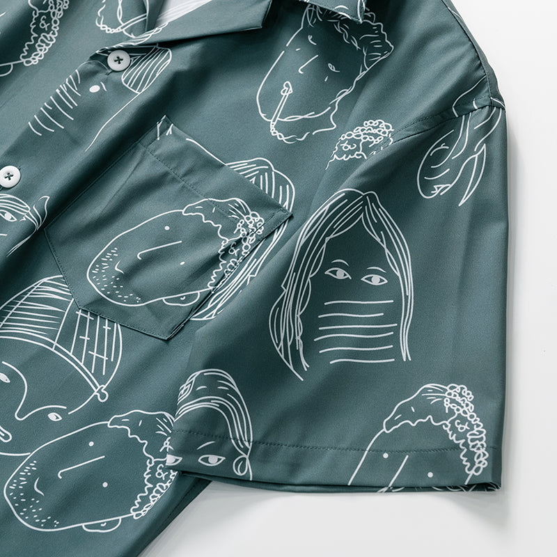 Chemise homme | Chemise d'été à imprimé artistique