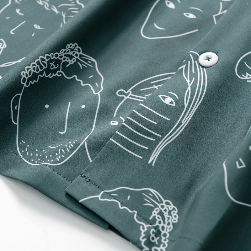 Chemise homme | Chemise d'été à imprimé artistique