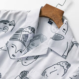Chemise homme | Chemise d'été à imprimé artistique