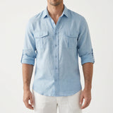Chemise homme à manches longues décontractée | Sorties estivales décontractées