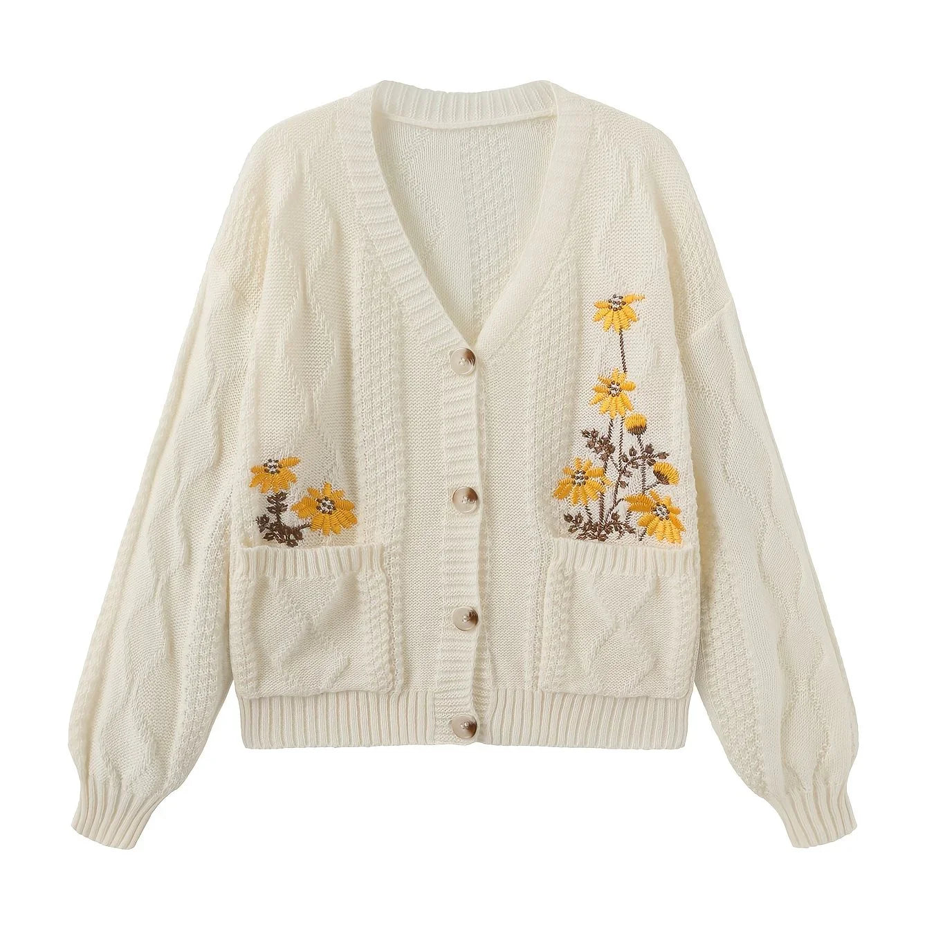 Gilet en maille oversize à motif floral | Superposition décontractée