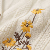Gilet en maille oversize à motif floral | Superposition décontractée