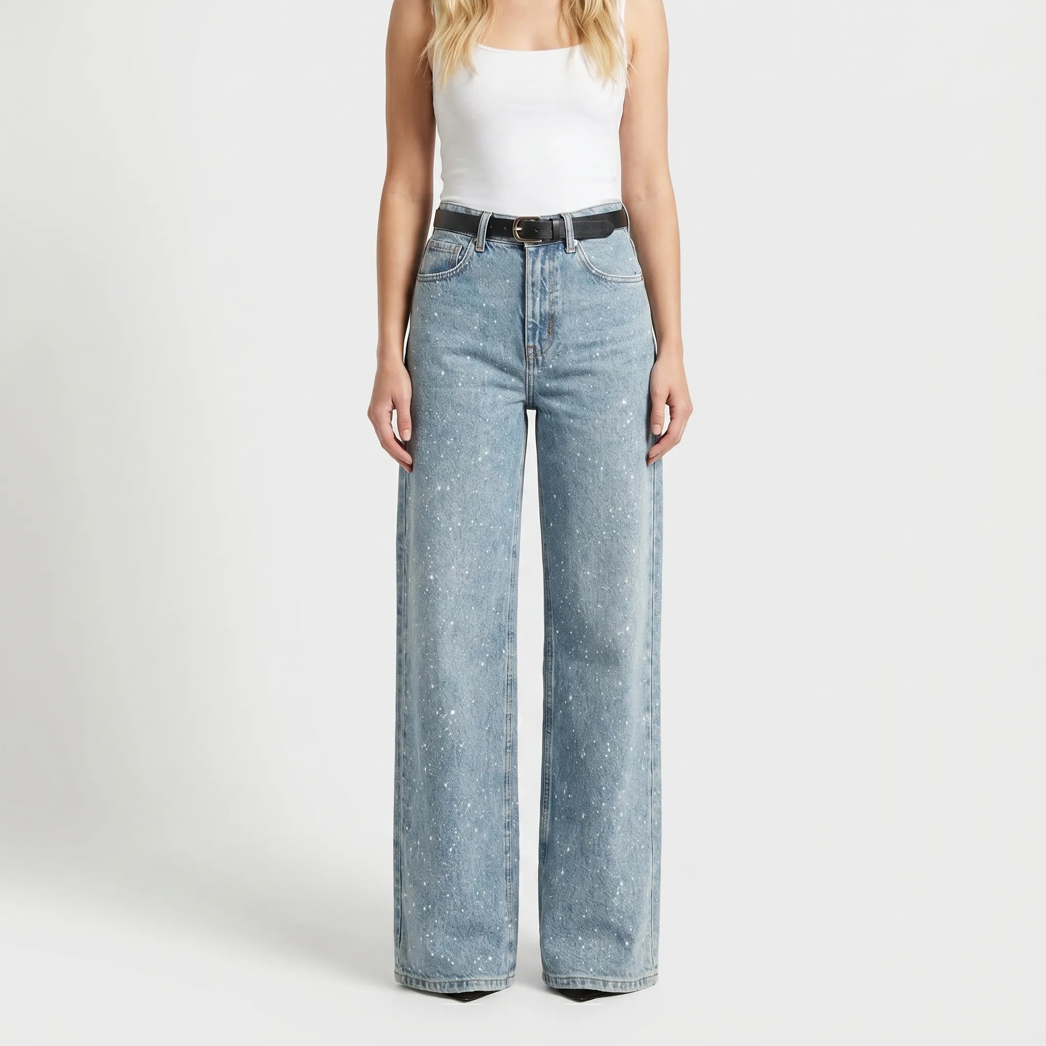 Jean femme taille haute coupe droite | Sorties décontractées