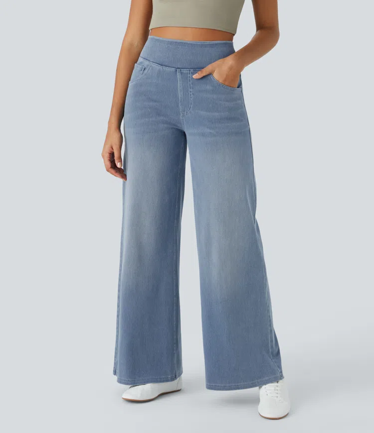 Jean large femme taille haute | Journées actives