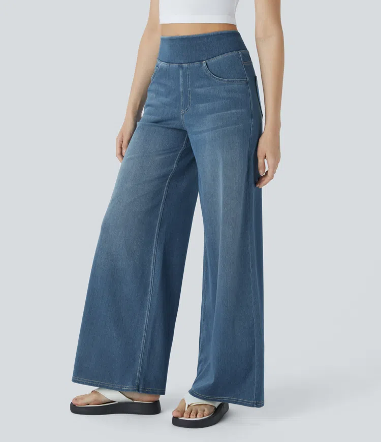 Jean large femme taille haute | Journées actives