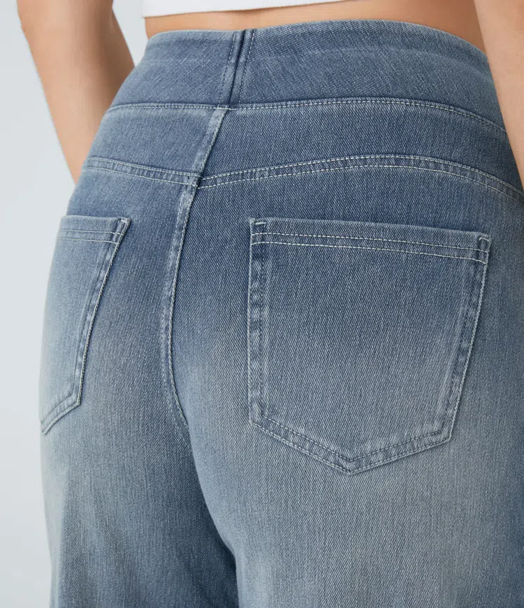 Jean large femme taille haute | Journées actives