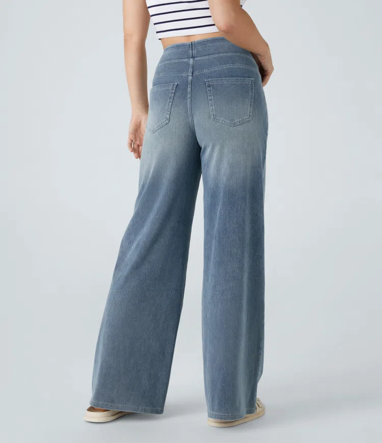 Jean large femme taille haute | Journées actives