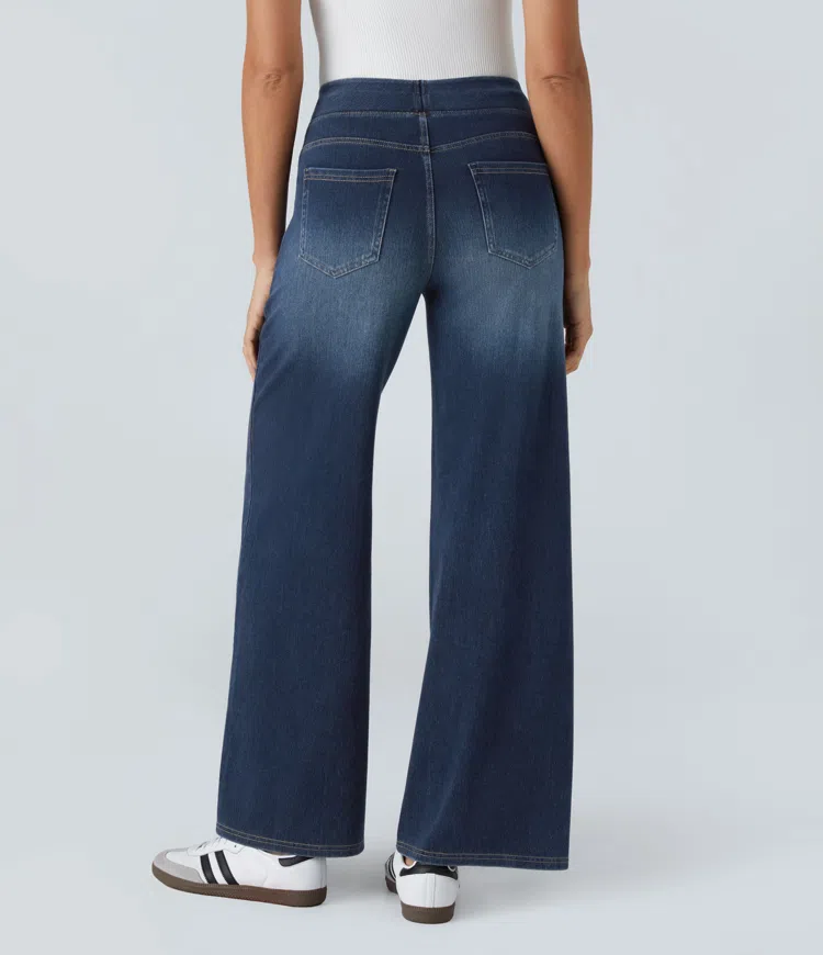 Jean large femme taille haute | Journées actives