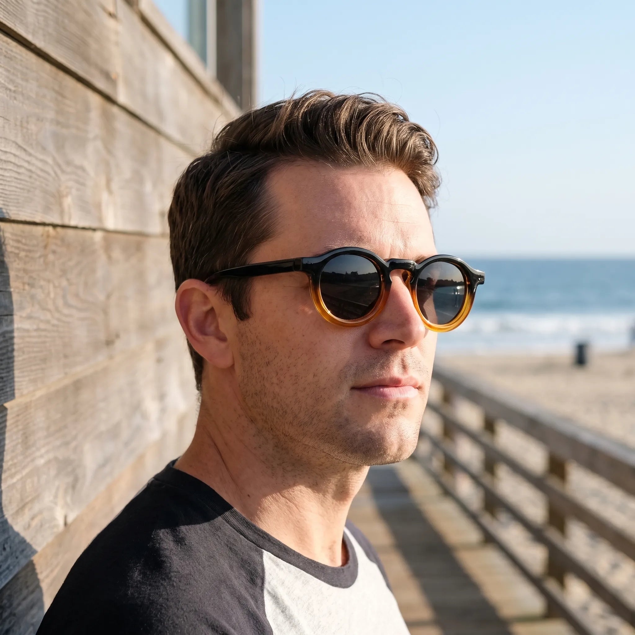 Lunettes de soleil homme | Lunettes de soleil rétro à monture ronde