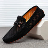 Mocassins homme | Chaussures à enfiler perforées avec détail nœud
