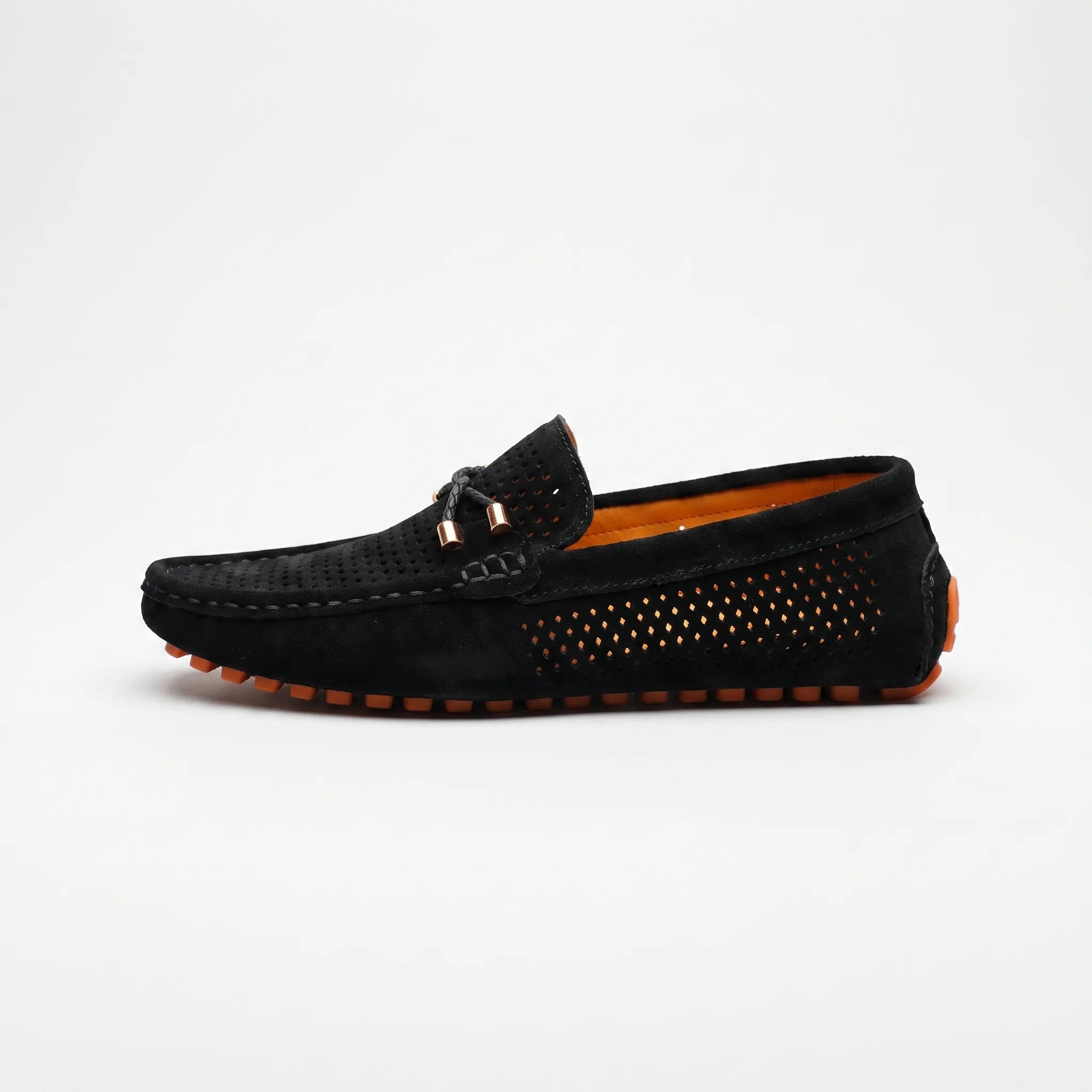 Mocassins homme | Chaussures à enfiler perforées avec détail nœud