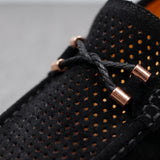 Mocassins homme | Chaussures à enfiler perforées avec détail nœud