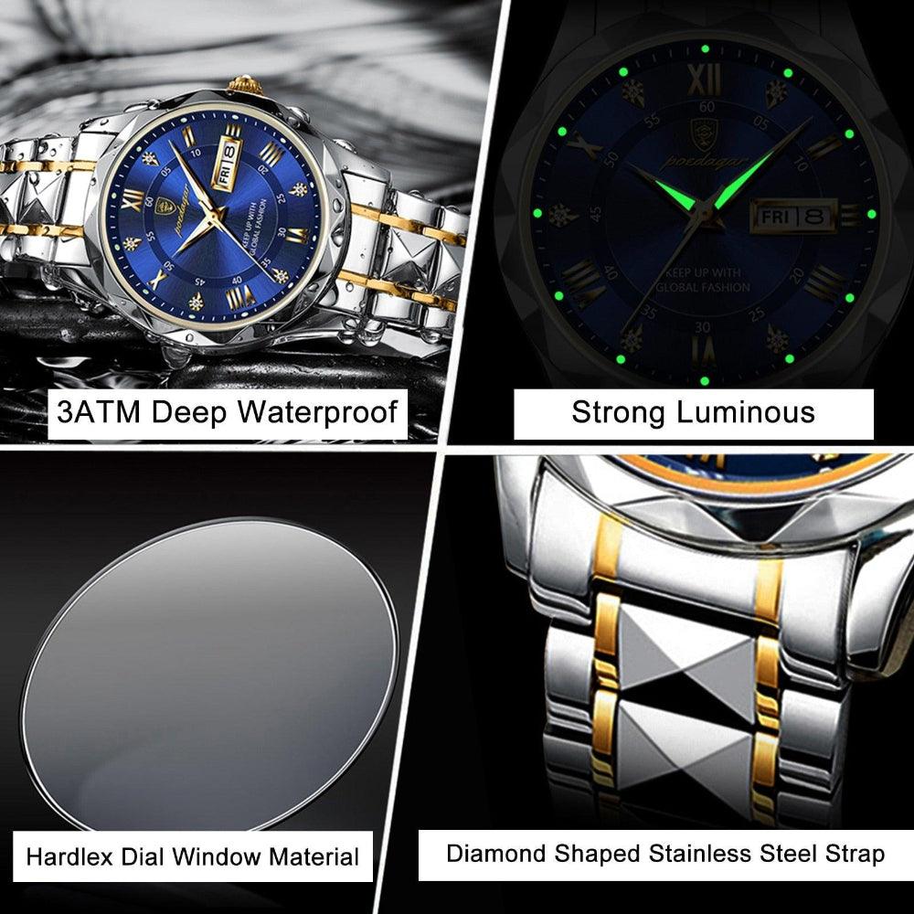 Montre homme analogique à calendrier | Lire l'heure quotidienne