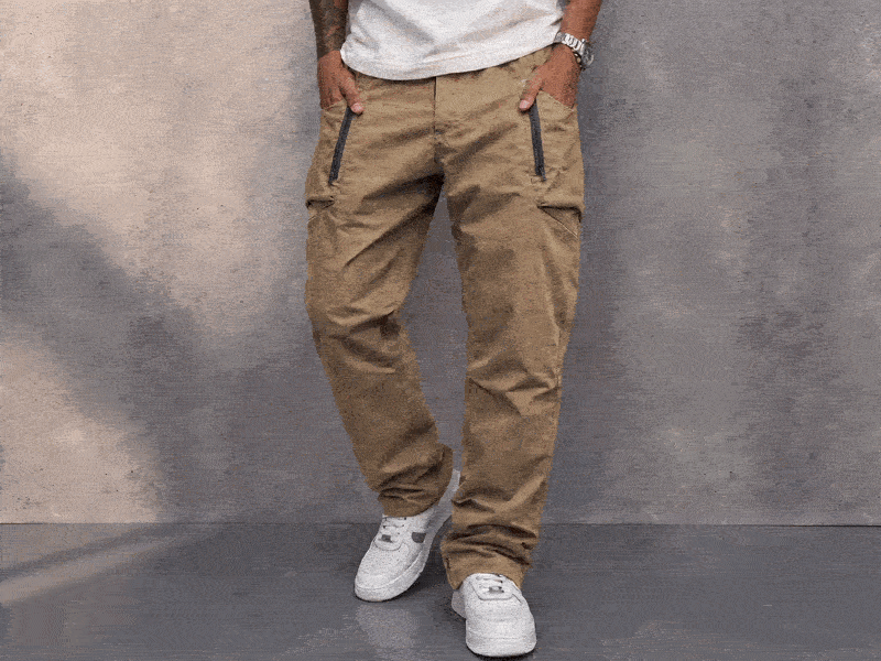 Pantalon cargo homme | Pantalon utilitaire à poches zippées