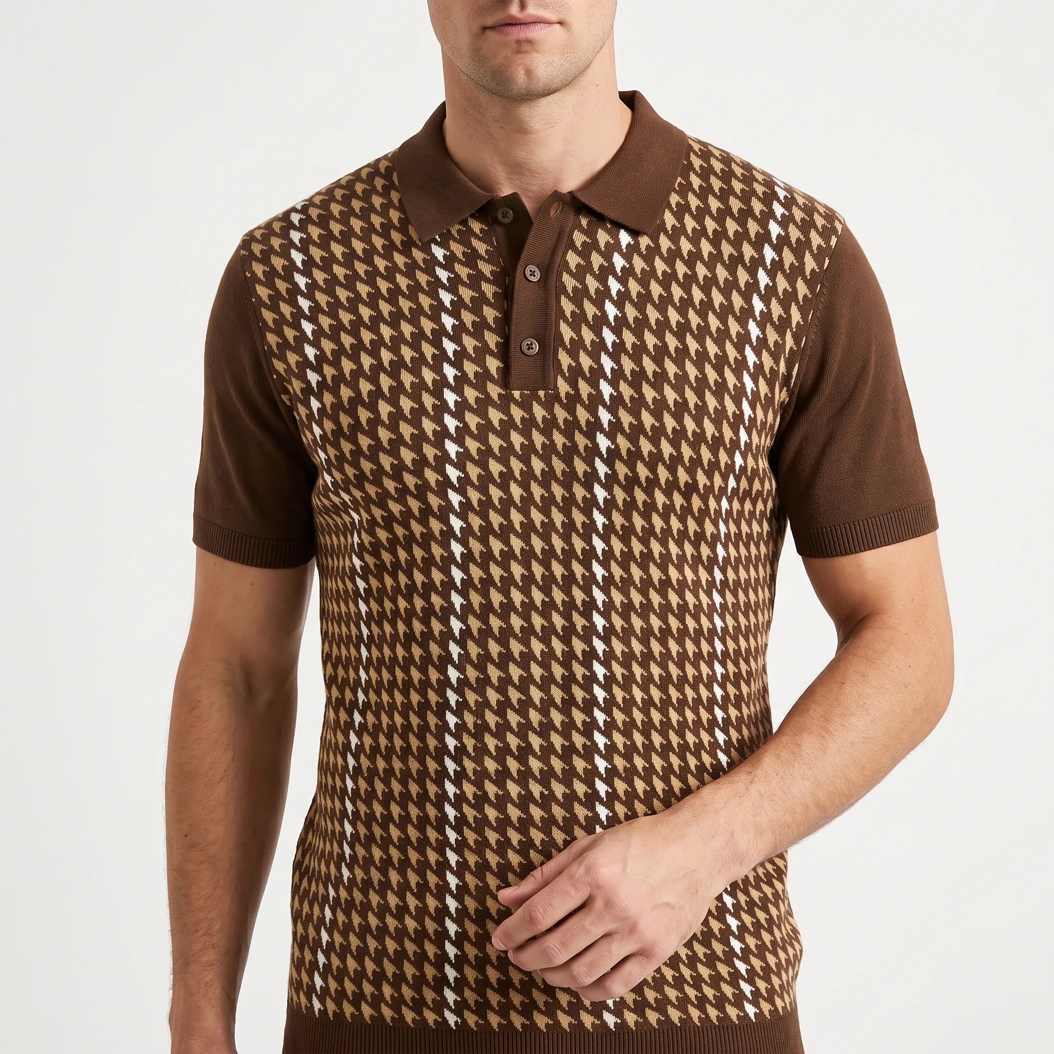 Polo homme | Polo en maille à motif rétro