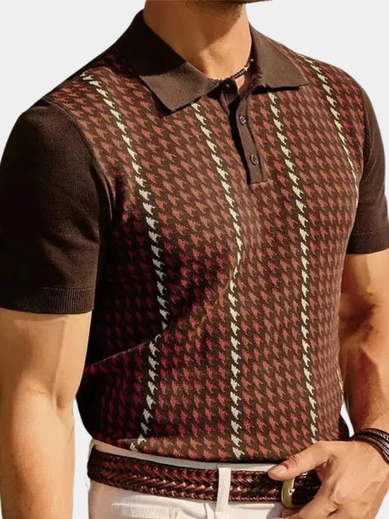 Polo homme | Polo en maille à motif rétro
