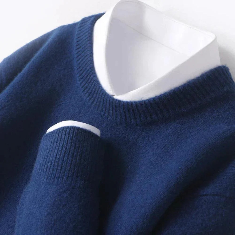 Pull classique uni à col rond | Sorties décontractées