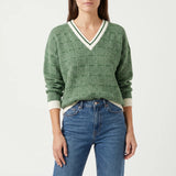 Pull col v femme à motif | Sorties décontractées
