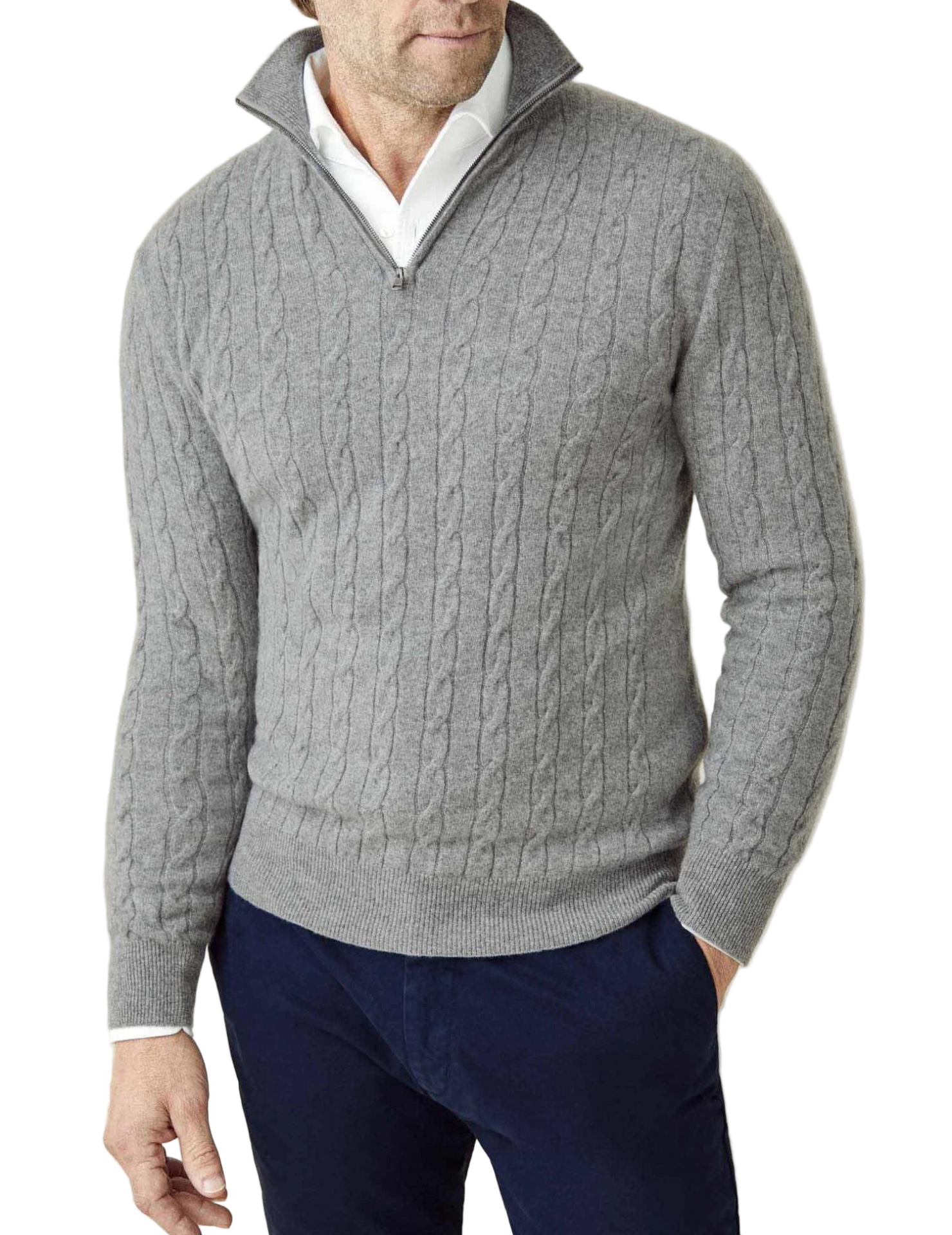 Pull col zippé homme torsadé | Sorties décontractées