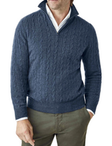 Pull col zippé homme torsadé | Sorties décontractées