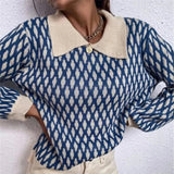 Pull femme chic à col contrastant | Sorties décontractées