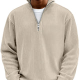 Pull nervuré à demi-zip | Superposition quotidienne