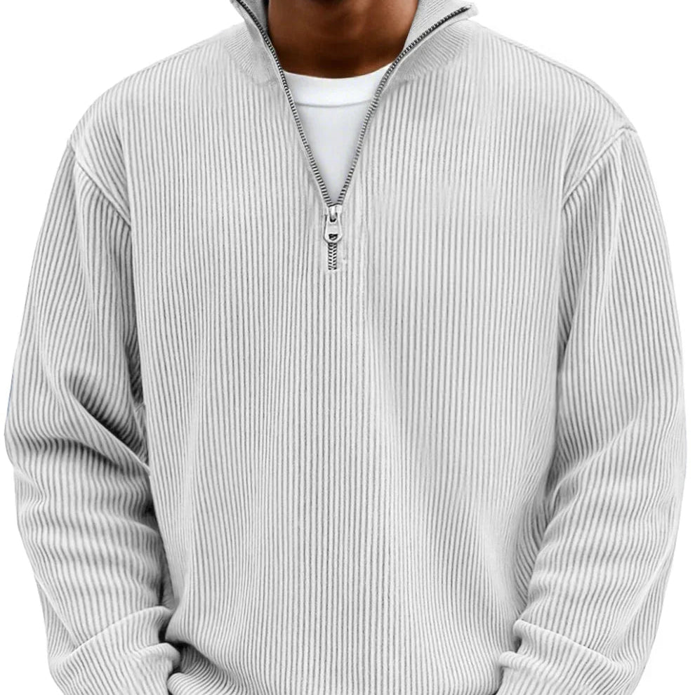 Pull nervuré à demi-zip | Superposition quotidienne
