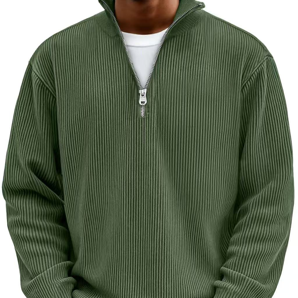 Pull nervuré à demi-zip | Superposition quotidienne