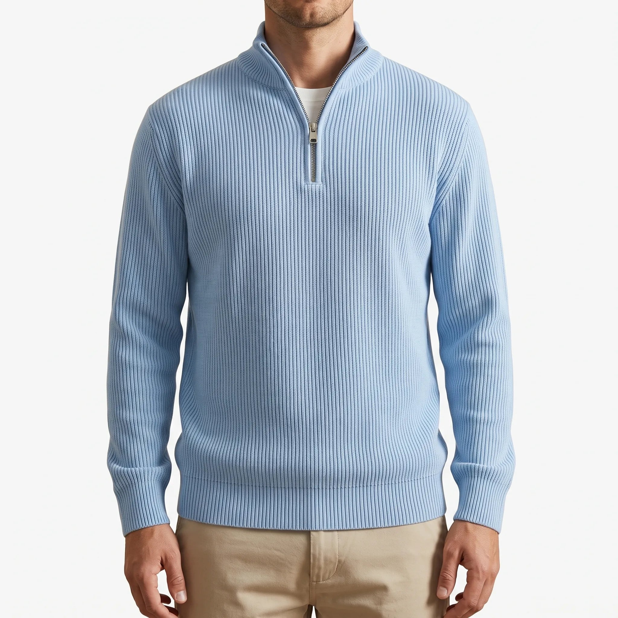 Pull nervuré à demi-zip | Superposition quotidienne