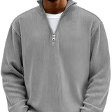 Pull nervuré à demi-zip | Superposition quotidienne