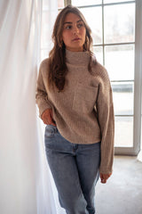 Pull oversize femme à col montant | Sorties en ville