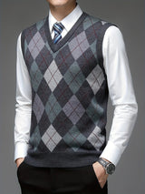 Pull sans manches à col en v | Tenue de bureau